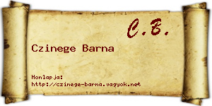 Czinege Barna névjegykártya